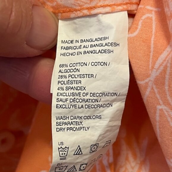 IZOD | Hawaiian Stretch Poplin Lobster Print Men's Shirt Size L/G - Picture 7 of 12